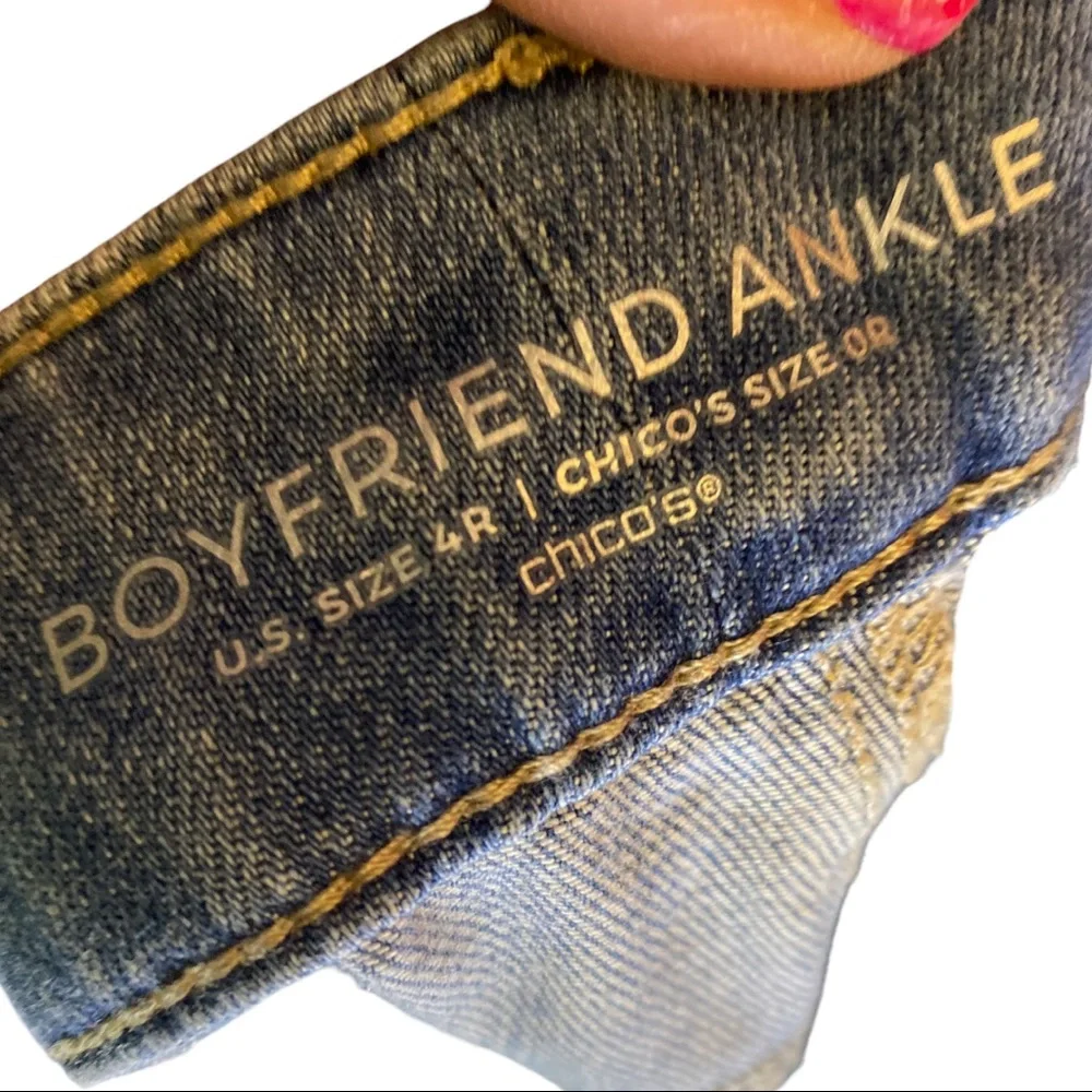 Chico’s Boyfriend Ankle Jeans Size 4 - Picture 9 of 10